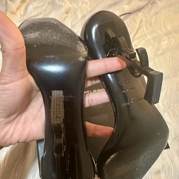 LAST CALL ESTATE SALE $995 Saint Laurent Iconic Opyum Black Patent Leather Heels - Picture 7 of 7